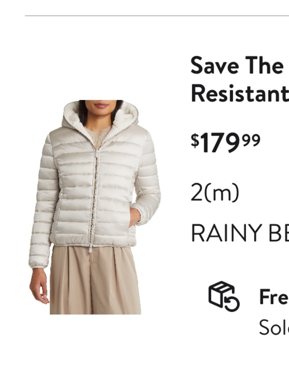 Save The Duck Elvira Water
Resistant Hooded Puffer Jacket